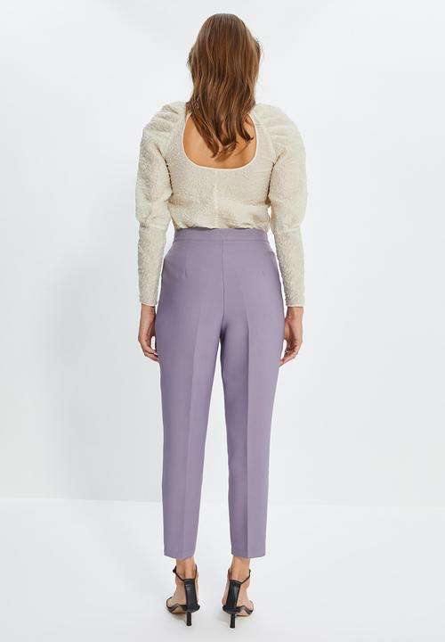 Trendyol - Pleated carrot trousers - purple