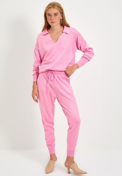 Trendyol - Polo collar bottom-top set - pink