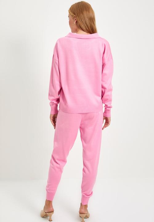 Trendyol - Polo collar bottom-top set - pink