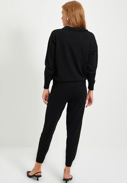 Trendyol - Polo collar bottom-top set - black