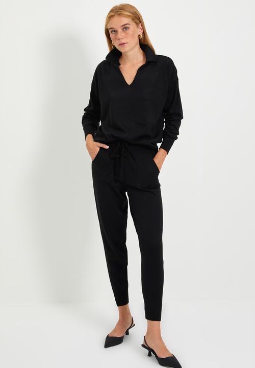Trendyol - Polo collar bottom-top set - black
