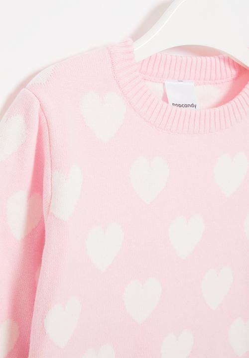 Pop Candy - Knitted heart jersey - pink