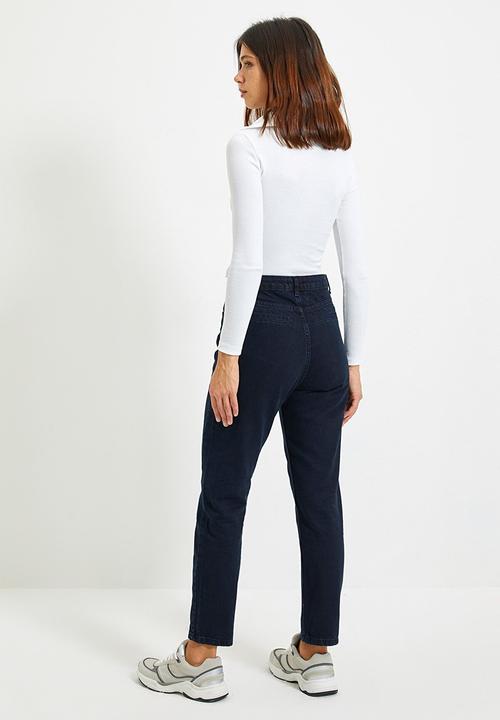 Trendyol - High waist mom jeans - navy