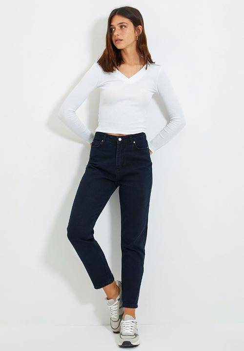 Trendyol - High waist mom jeans - navy