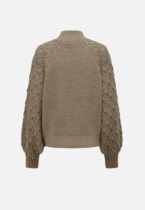 ONLY - Freeze long sleeve highneck pullover knit - tannin
