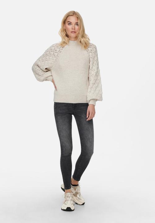 ONLY - Freeze long sleeve highneck pullover knit - birch