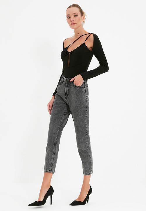 Trendyol - High waist mom jeans - anthracite