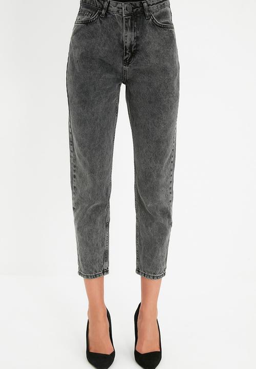 Trendyol - High waist mom jeans - anthracite