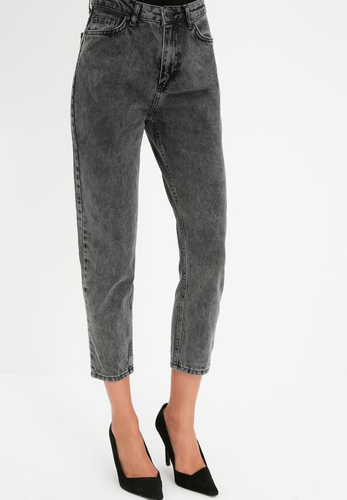 Trendyol - High waist mom jeans - anthracite