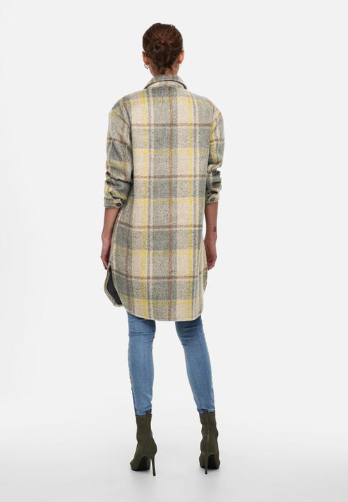ONLY - Robyn-dina long sleeve long check shacket - multi 