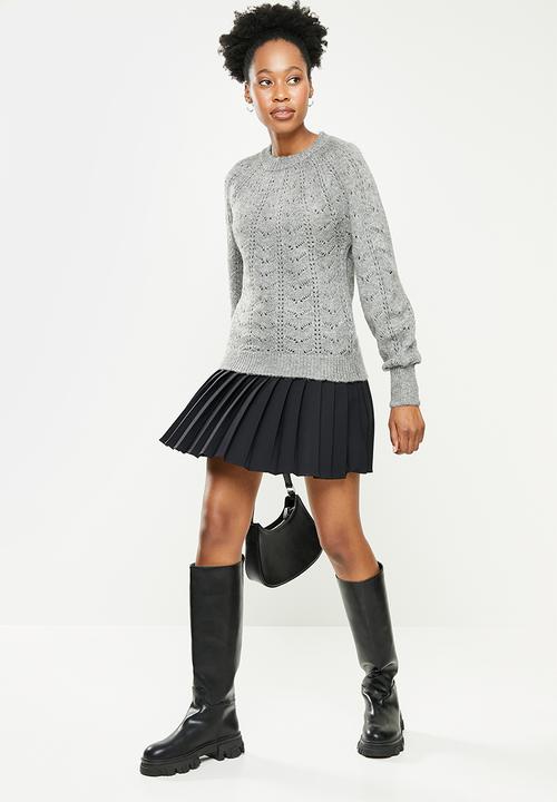 Trendyol - Crew neck knit sweater  - grey