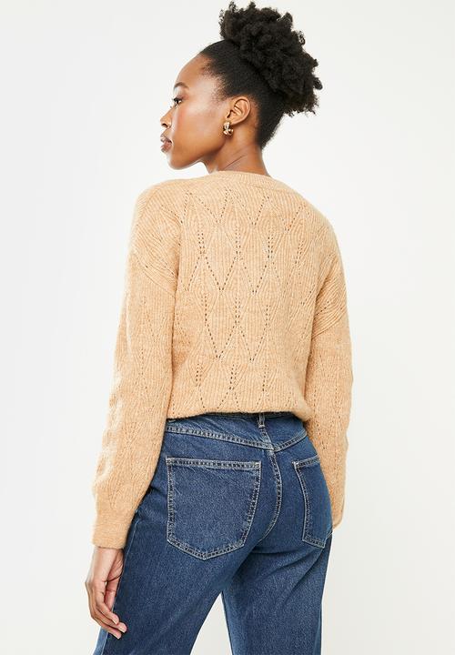 Trendyol - Collar detailed knitwear sweater - camel