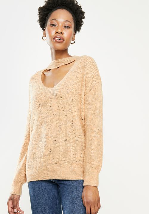 Trendyol - Collar detailed knitwear sweater - camel