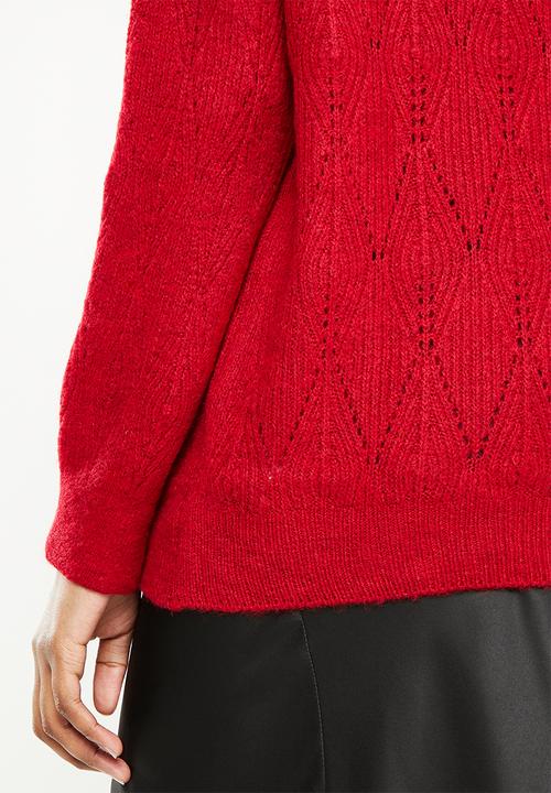 Trendyol - Collar detailed knitwear sweater - red