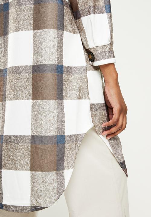dailyfriday - Shacket - brown & white 