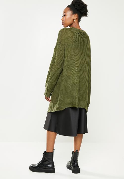 dailyfriday - Chuncky cardi - olive
