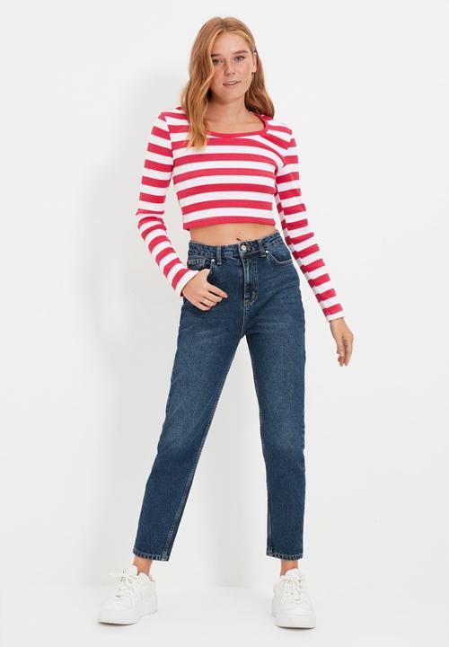 Trendyol - High waist mom jeans - blue