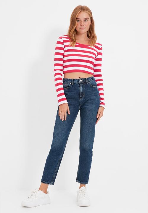Trendyol - High waist mom jeans - blue