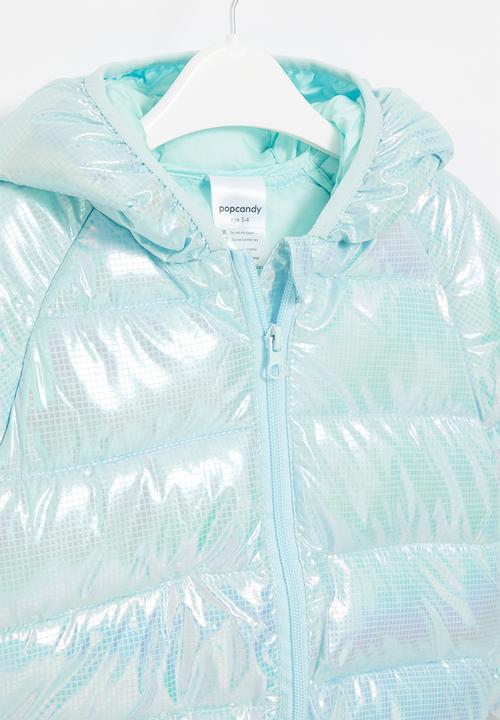 Pop Candy - Iridescent puffer jacket - blue