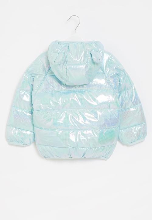Pop Candy - Iridescent puffer jacket - blue