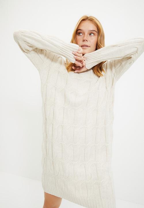 Trendyol - Knitted detailed knitwear dress - stone