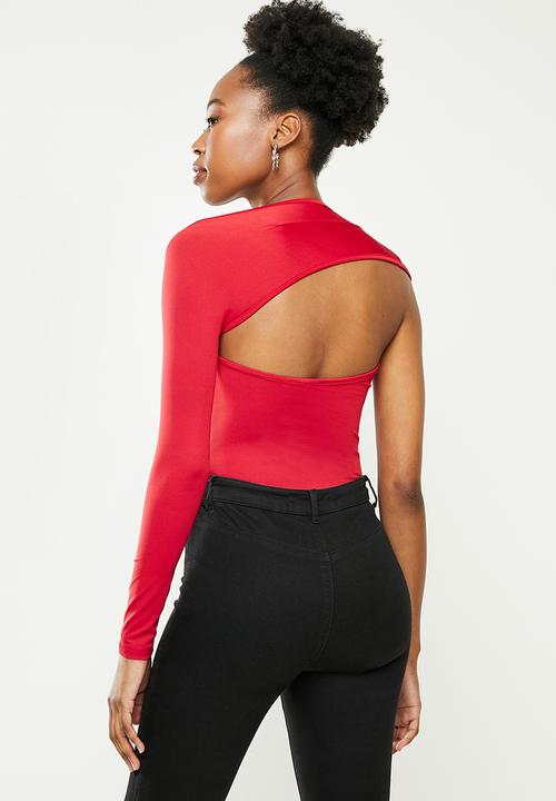 dailyfriday - One arm bodysuit - red