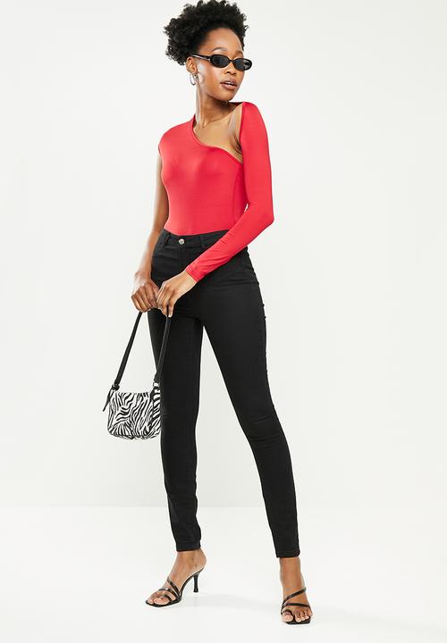 dailyfriday - One arm bodysuit - red
