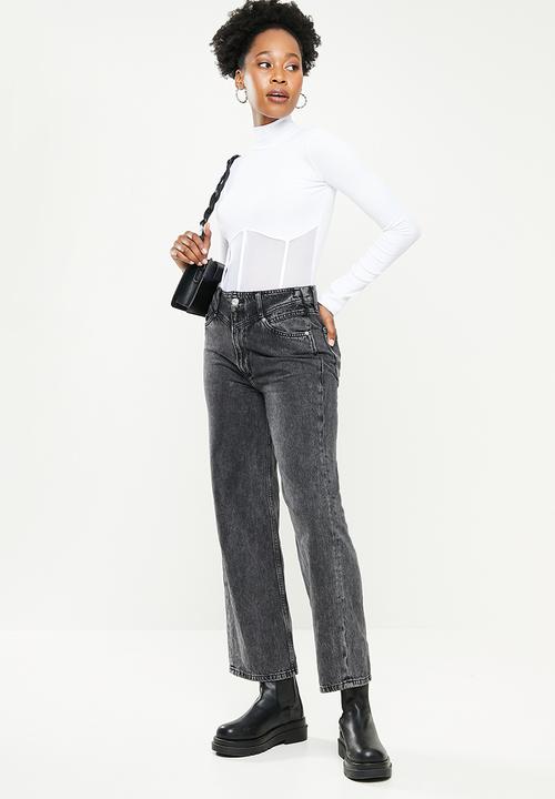 dailyfriday - Mesh insert bodysuit - white