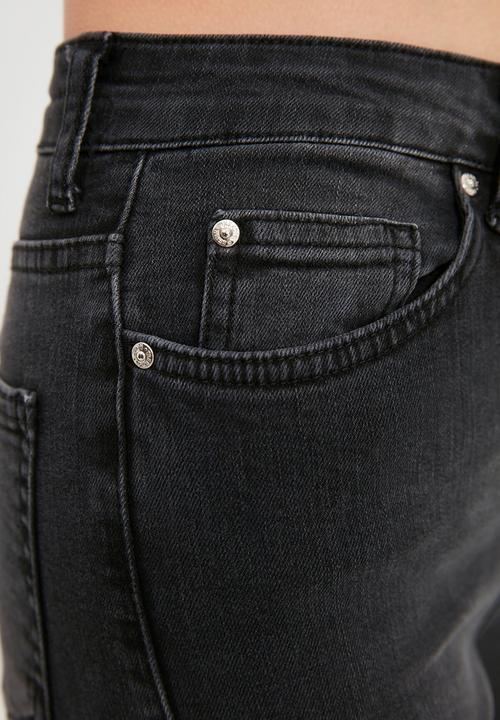 Trendyol - Ripped high waist skinny jeans - black