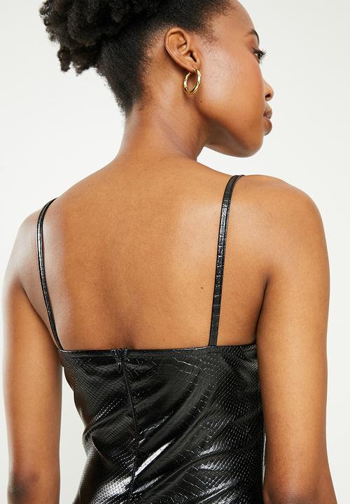 dailyfriday - Pu bodycon dress - black