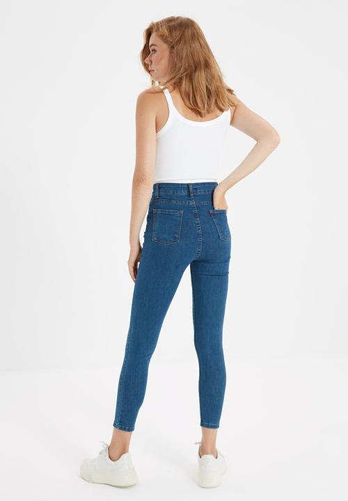 Trendyol - Front button jegging jeans - blue