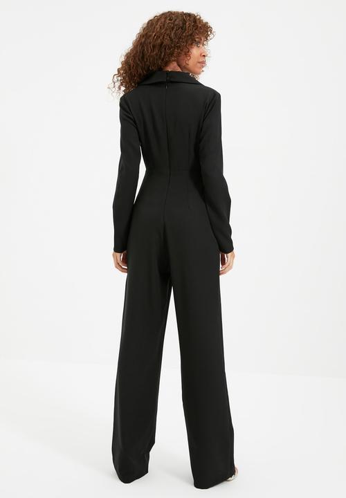 Trendyol - Cut out detailed jacket collar jumpsuit - black