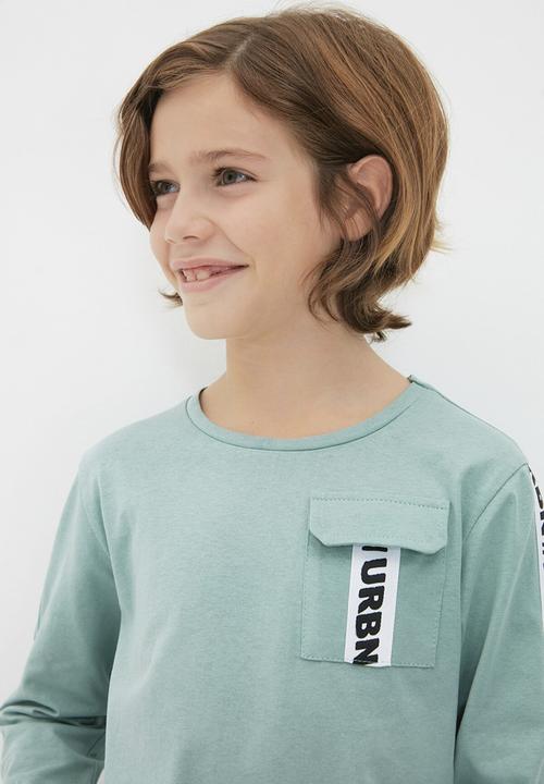 Trendyol - Long sleeve printed tee - green