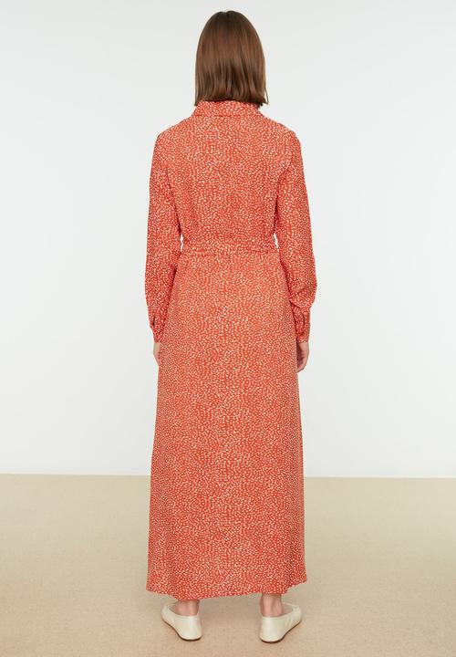 Trendyol - Shirt collar dress - cinnamon
