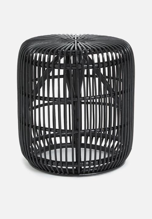 Sixth Floor - Marlow rattan stool - black