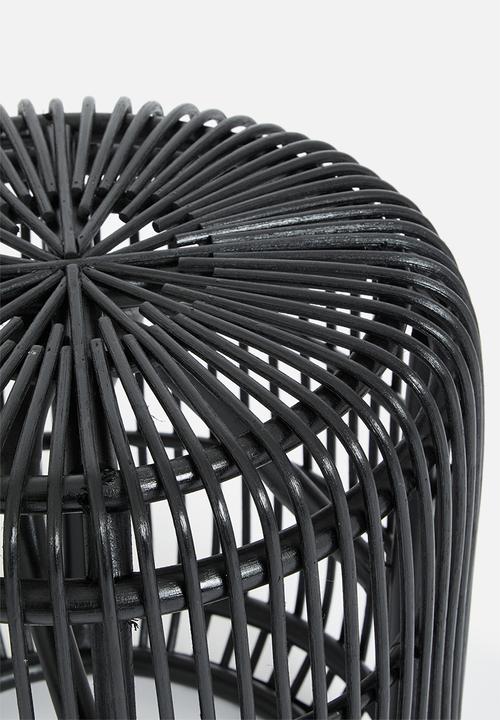 Sixth Floor - Marlow rattan stool - black