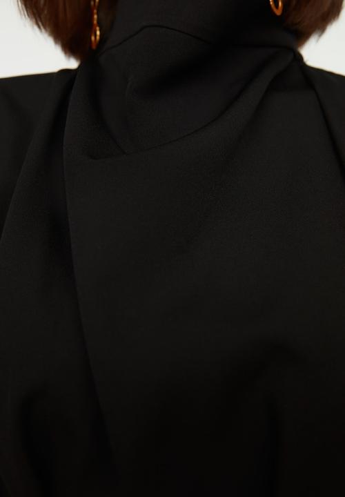 Trendyol - Standing collar dress - black