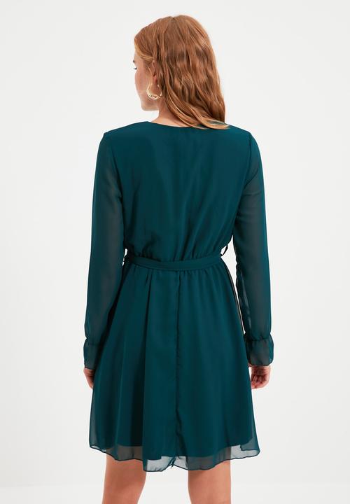 Trendyol - Belted dress - emerald green
