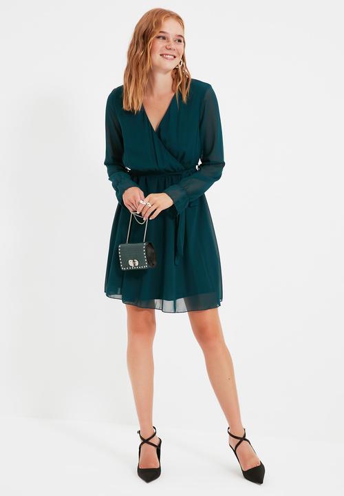 Trendyol - Belted dress - emerald green