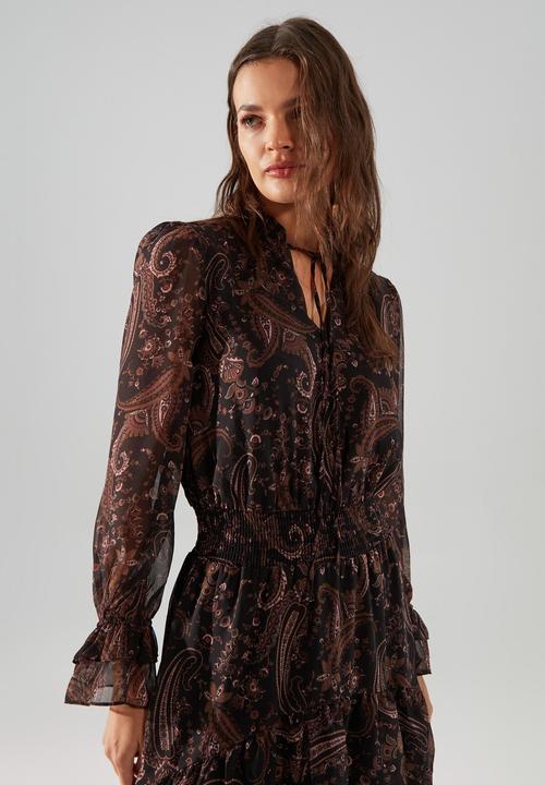 Trendyol - Ruffle dress - brown 