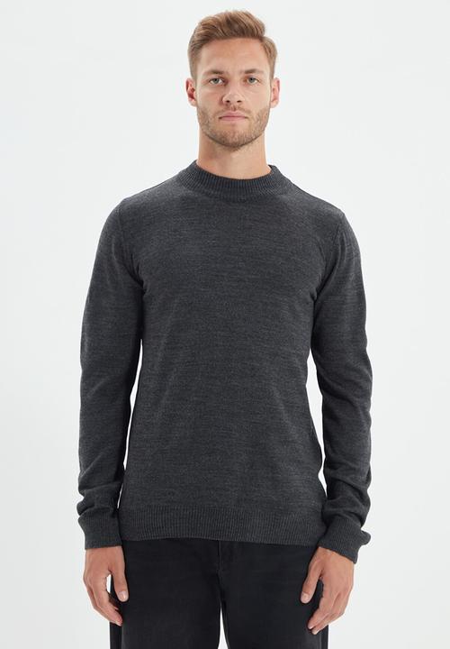 Trendyol - Chris high neck slim fit knit - anthracite