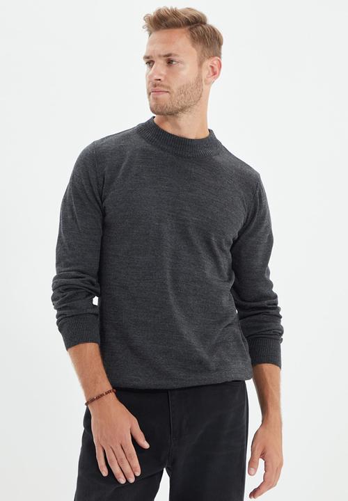 Trendyol - Chris high neck slim fit knit - anthracite