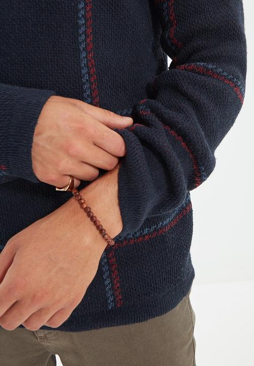 Trendyol - Slim fit check knit - navy