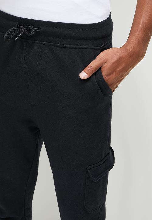 STYLE REPUBLIC - Slim fit cargo sweatpant - black