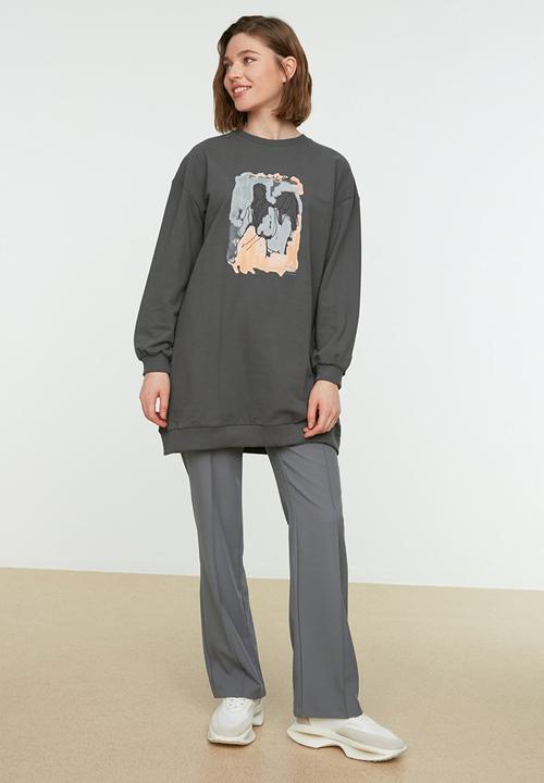 Trendyol - Printed sweatshirt - grey