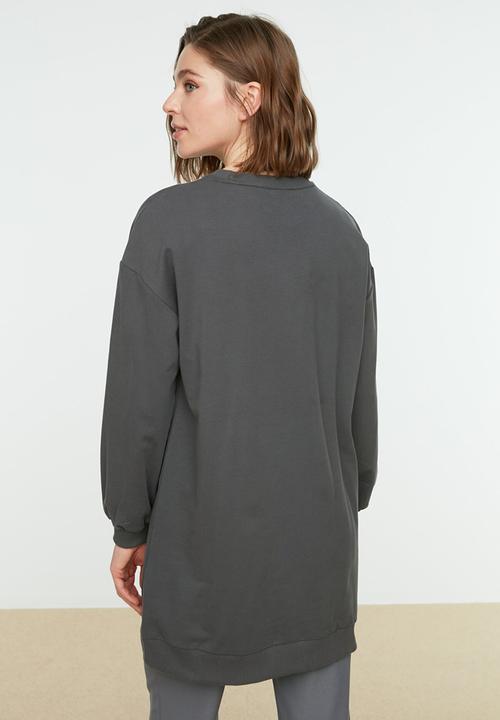 Trendyol - Printed sweatshirt - grey