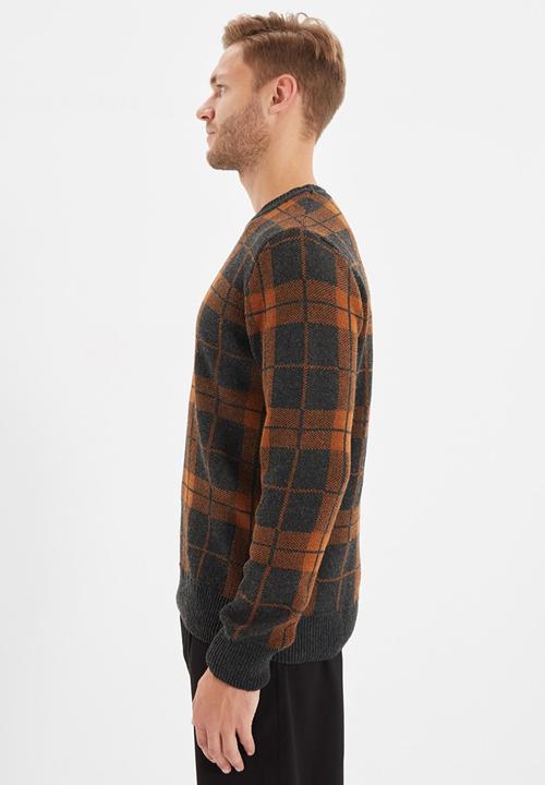 Trendyol - Jason plaid knit - anthracite