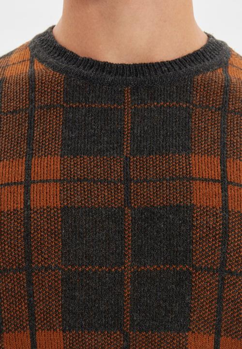Trendyol - Jason plaid knit - anthracite