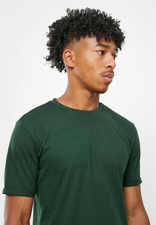 STYLE REPUBLIC - El cap crew neck roll sleeve tee - bottle green