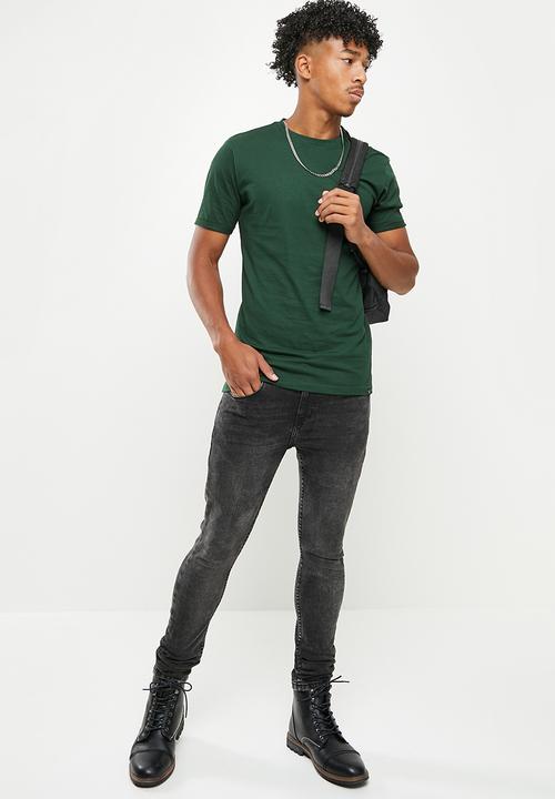 STYLE REPUBLIC - El cap crew neck roll sleeve tee - bottle green